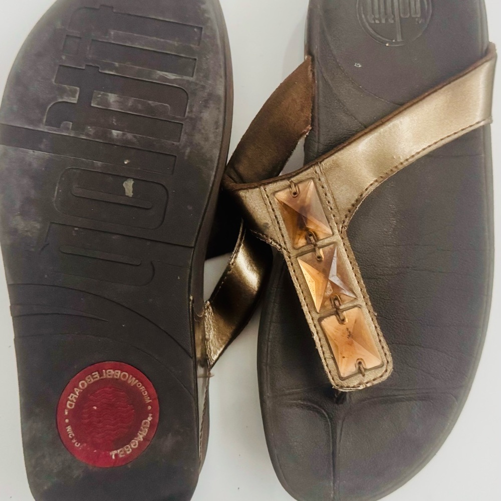 FitFlop Metallic and Brown Sandals